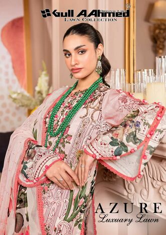 GULL AAHMED AZURE PAKISTANI KARACHI LAWN SUITS SUPPLIER SURAT