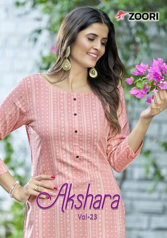 ZOORI AKSHARA VOL 23 LATEST RAYON PRINT KURTIS BY MITTOO