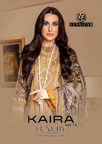 KEVAL FAB KAIRA VOL 13 COTTON LAWN KARACHI SUITS SUPPLIER SURAT