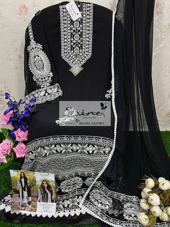 SERENE S 84 FOUX GEORGETTE EMBROIDERY PAKISTANI SUITS