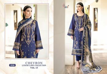 SHREE FABS CHEVRON LUXURY LAWN COLLECTION VOL 15 LAWN EMBROIDERY PAKISTANI SUITS