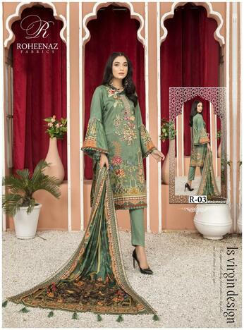 ROHEENAZ AMAYA COTTON PRINTED KARACHI SUITS WHOLESALE