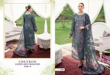 SHREE FABS CHEVRON LUXURY LAWN COLLECTION VOL 9 2377 TO 2384 SERIES PAKISTANI SUITS