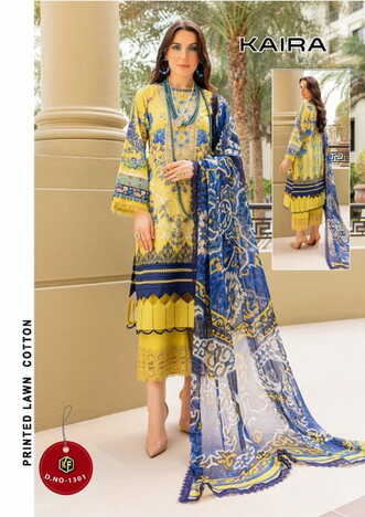 KEVAL FAB KAIRA VOL 13 COTTON LAWN KARACHI SUITS SUPPLIER SURAT