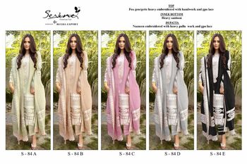 SERENE S 84 FOUX GEORGETTE EMBROIDERY PAKISTANI SUITS