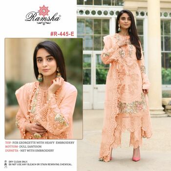 RAMSHA PRESENT R 444 COLOURS GEORGETTE PAKISTANI SUITS CATALOGUE