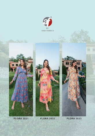 ANJU FABRICS FLORA VOL 2 HANDWORK STYLISH GOWNS NEW COLLECTION 2023