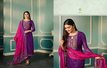 VINAY TUMBAA FIZA ORGANZA JACQUARD READYMADE SUITS AT SURAT