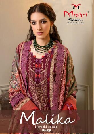 MISHRI CREATION MALIKA VOL 9 COTTON PRINTED KARACHI SUITS BEST PRICE