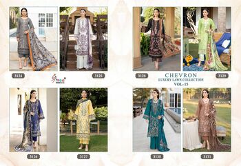 SHREE FABS CHEVRON LUXURY LAWN COLLECTION VOL 15 LAWN EMBROIDERY PAKISTANI SUITS