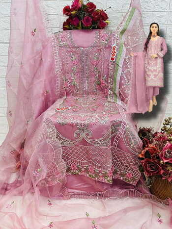 FEPIC ROSEMEEN C 5410 ORGANZA EMBROIDERY PAKISTANI SUITS SURAT