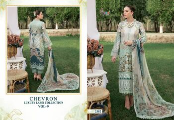 SHREE FABS CHEVRON LUXURY LAWN COLLECTION VOL 9 2377 TO 2384 SERIES PAKISTANI SUITS