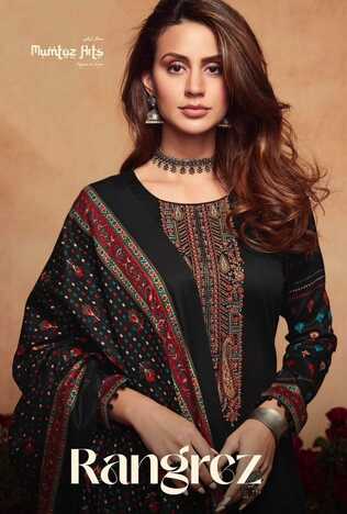 MUMTAZ ARTS RANGREZ VISCOSE JAM SATIN SALWAR SUITS NEW CATALOGUE