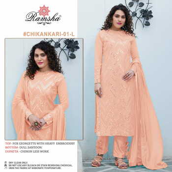 RAMSHA CHIKANKARI 01 PAKISTANI SUITS NEW CATALOGUE