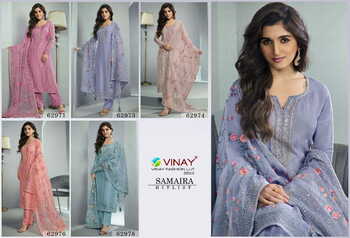 VINAY KASEESH SAMAIRA HIT LIST DOLA EMBROIDERY SUITS NEW CATALOGUE