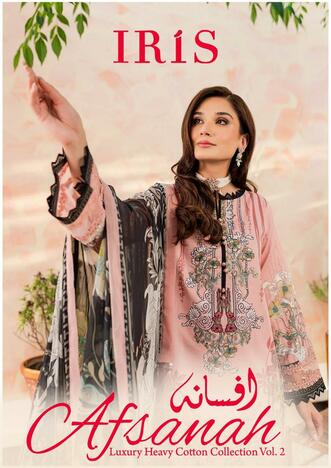 IRIS AFSANAH VOL 2 LUXURY HEAVY COTTON KARACHI SUITS BEST PRICE