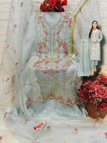 FEPIC ROSEMEEN C 5410 ORGANZA EMBROIDERY PAKISTANI SUITS SURAT