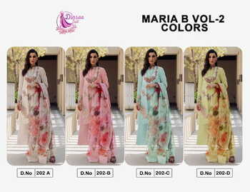 DINSAA SUIT MARIA B VOL 2 COLOURS COTTON EMBROIDERY SUITS NEW CATALOGUE