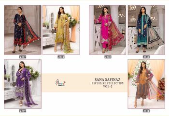 SHREE FABS SANA SAFINAZ EXCLUSIVE COLLECTION VOL 2 2337 TO 2342 SERIES