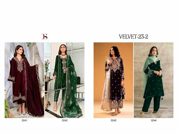 DEEPSY SUITS VELVET 23 VOL 2 EMBROIDERY PAKISTANI SUITS WHOLESALER