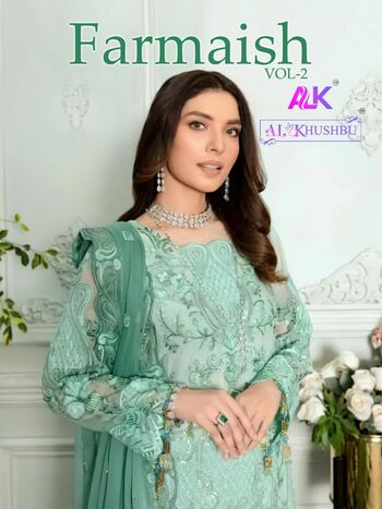 AL KHUSHBU FARMAISH VOL 2 FOUX GEORGETTE EMBROIDERY SUITS CATALOGUE