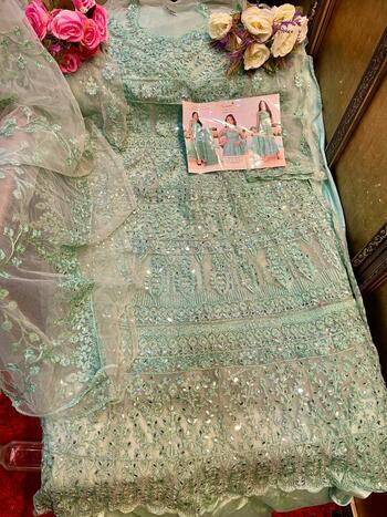 SERENE ALLURE PAKISTANI ANARKALI NET EMBROIDERY SUITS AT WHOLESALE