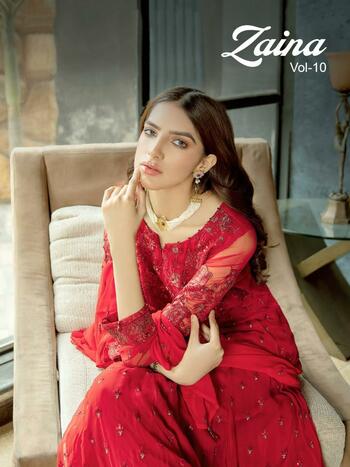 ZAINA VOL 10 PAKISTANI GEORGETTE SALWAR KAMEEZ WHOLESALER