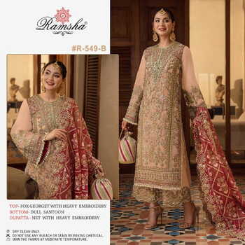 RAMSHA PRESENT R 549 NX GEORGETTE EMBROIDERY PAKISTANI SUITS