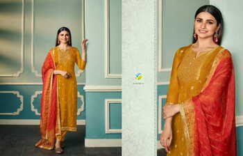 VINAY TUMBAA FIZA ORGANZA JACQUARD READYMADE SUITS AT SURAT