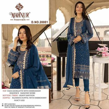 MAHNUR FASHION MAHNUR VOL 20 GEORGETTE PAKISTANI SUITS AT SURAT