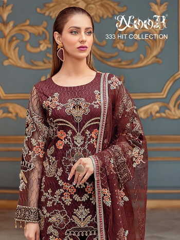 NOOR 333 HIT COLOUR GEORGETTE PAKISTANI SUITS