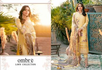 SHREE FABS OMBRE LAWN COLLECTION COTTON EMBROIDERY SUITS SURAT