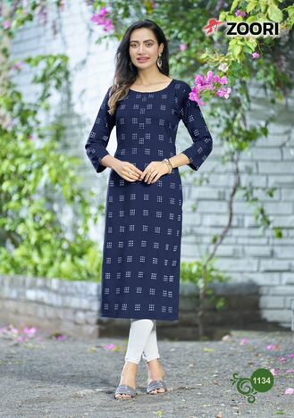 ZOORI AKSHARA VOL 23 LATEST RAYON PRINT KURTIS BY MITTOO