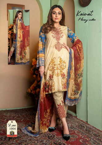 KEVAL FAB KAINAT LUXURY COTTON COLLECTION VOL 1 PAKISTANI LAWN KARACHI SUITS SUPPLIER SURAT