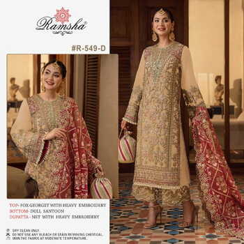 RAMSHA PRESENT R 549 NX GEORGETTE EMBROIDERY PAKISTANI SUITS