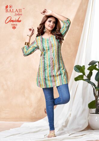 BALAJI COTTON OMISHA READYMADE KURTI DISTRIBUTOR IN SURAT 