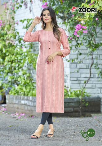 ZOORI AKSHARA VOL 23 LATEST RAYON PRINT KURTIS BY MITTOO