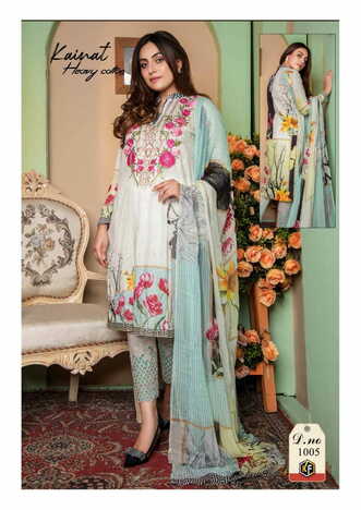 KEVAL FAB KAINAT LUXURY COTTON COLLECTION VOL 1 PAKISTANI LAWN KARACHI SUITS SUPPLIER SURAT