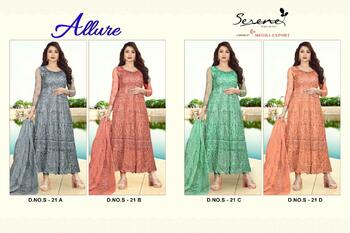 SERENE ALLURE PAKISTANI ANARKALI NET EMBROIDERY SUITS AT WHOLESALE