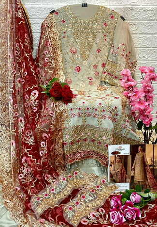 RAMSHA PRESENT R 549 NX GEORGETTE EMBROIDERY PAKISTANI SUITS