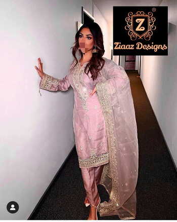 ZIAAZ DESIGNS NOOR MAUVE MIRROR SEMI STITCHED SUITS