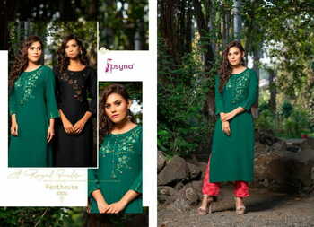 PSYNA PENTHOUSE RAYON SLUB HANDWORK KURTIS MANUFACTURER