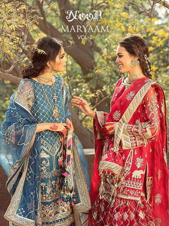 NOOR MARYAAM VOL 2 DESIGNER GEORGETTE PAKISTANI SUITS NEW CATALOGUE