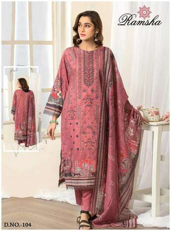 RAMSHA PRESENT FARASHA LAWN COTTON PAKISTANI SUITS WHOLESALE