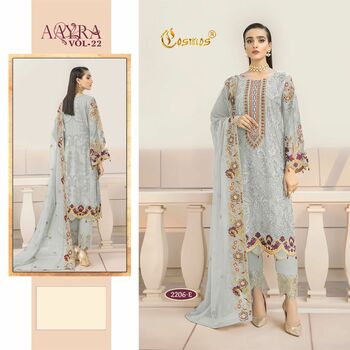 COSMOS AAYRA VOL 22 FOUX GEORGETTE PAKISTANI SUITS CATALOGUE