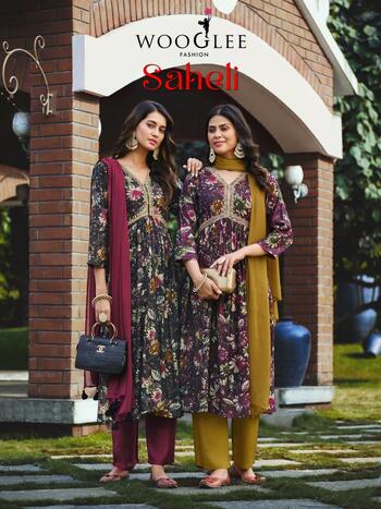 WOOGLEE SAHELI READYMADE FANCY HANDWORK KURTIS WHOLESALER IN SURAT