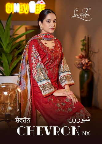 LEVISHA CHEVRON NX LAWN COTTON EMBROIDERY PAKISTANI SUITS