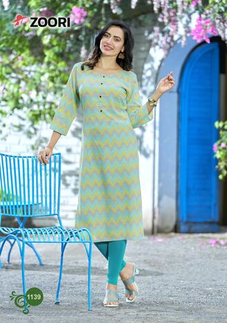 ZOORI AKSHARA VOL 23 LATEST RAYON PRINT KURTIS BY MITTOO