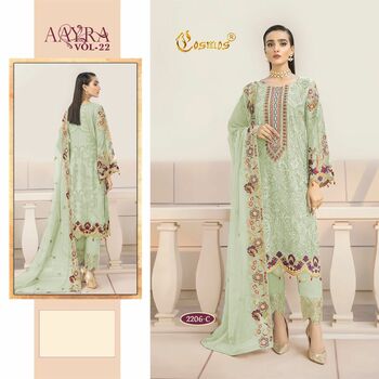 COSMOS AAYRA VOL 22 FOUX GEORGETTE PAKISTANI SUITS CATALOGUE