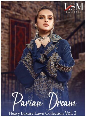 LSM GALLERIA PARIAN DREAM VOL 2 PURE LAWN KARACHI SUITS CATALOGUE